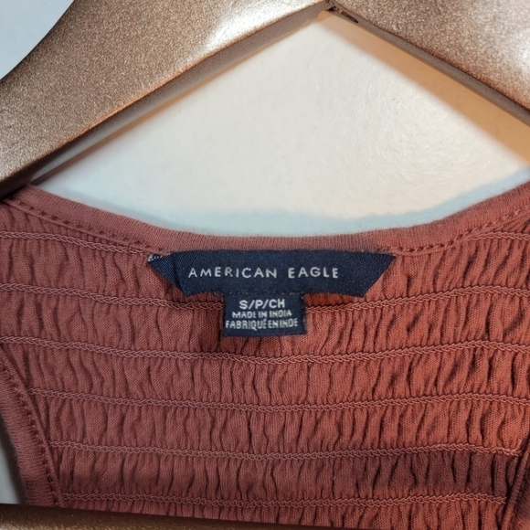 AMERICAN Eagle ruched rust color crop top. Size small. - Picture 5 of 8
